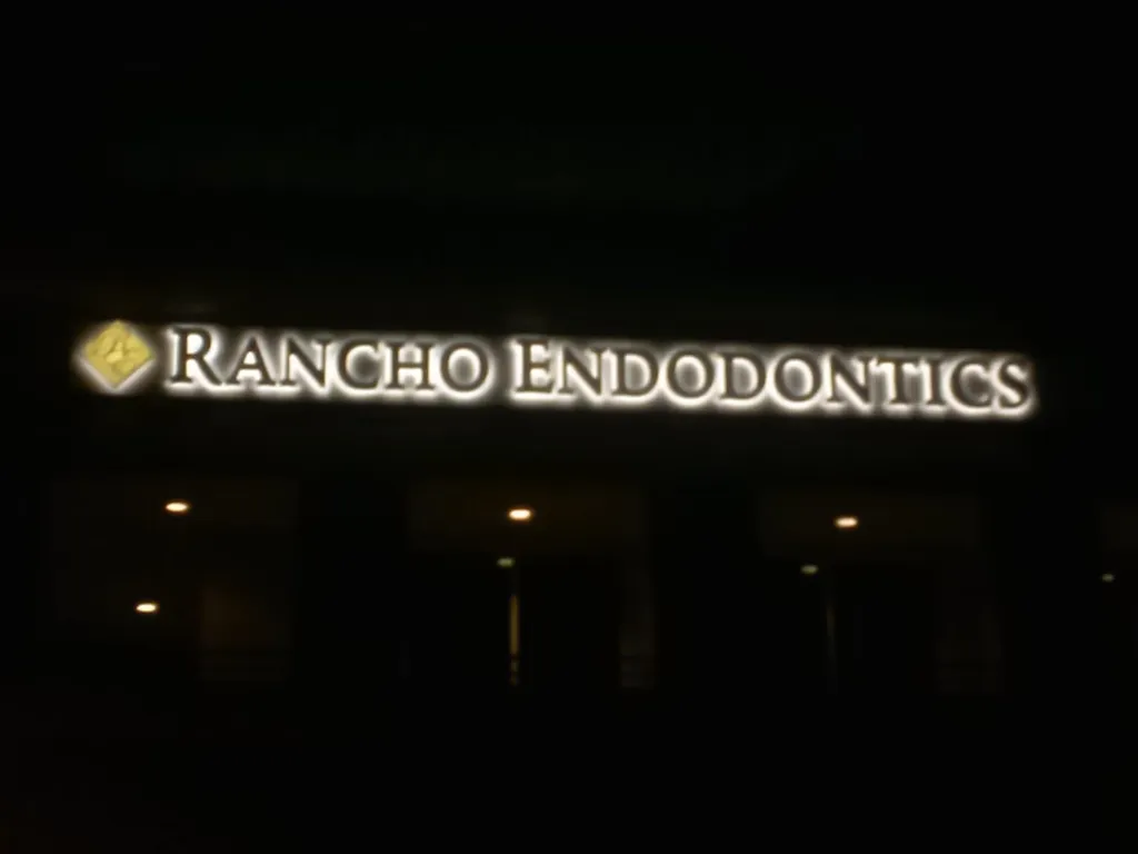Rancho Endodontics sign at night